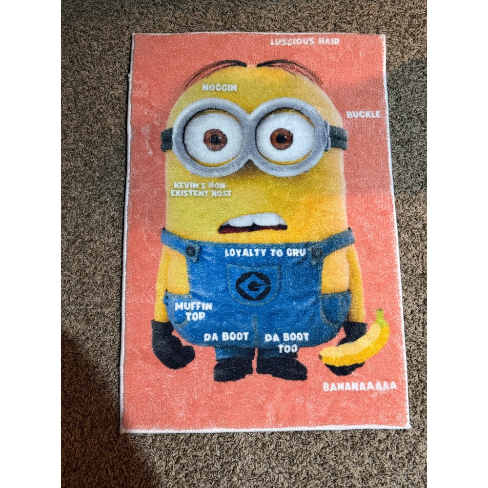 Despicable Me Minions Kevin Anatomy Accent Rug Orange Blue 20x30 Playroom Decor